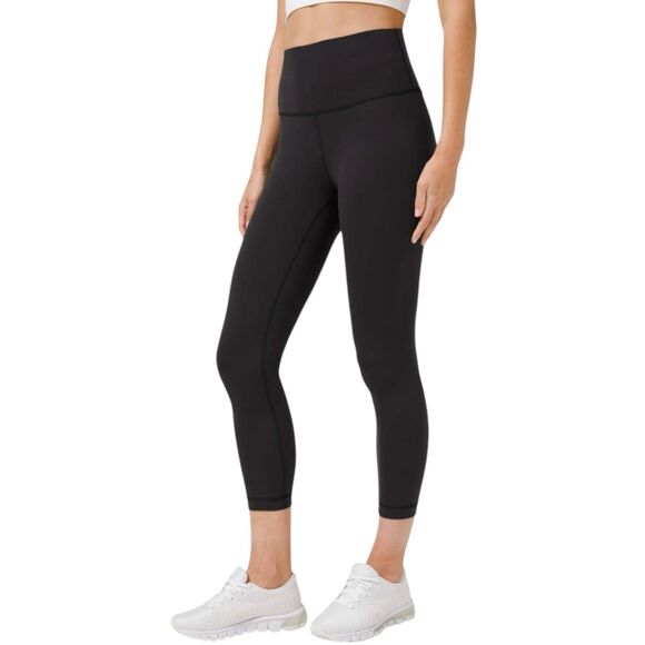 Lululemon Wunder Train High‑Rise Crop 23" Leggings Black Size 8 Everlux Support - Picture 1 of 11